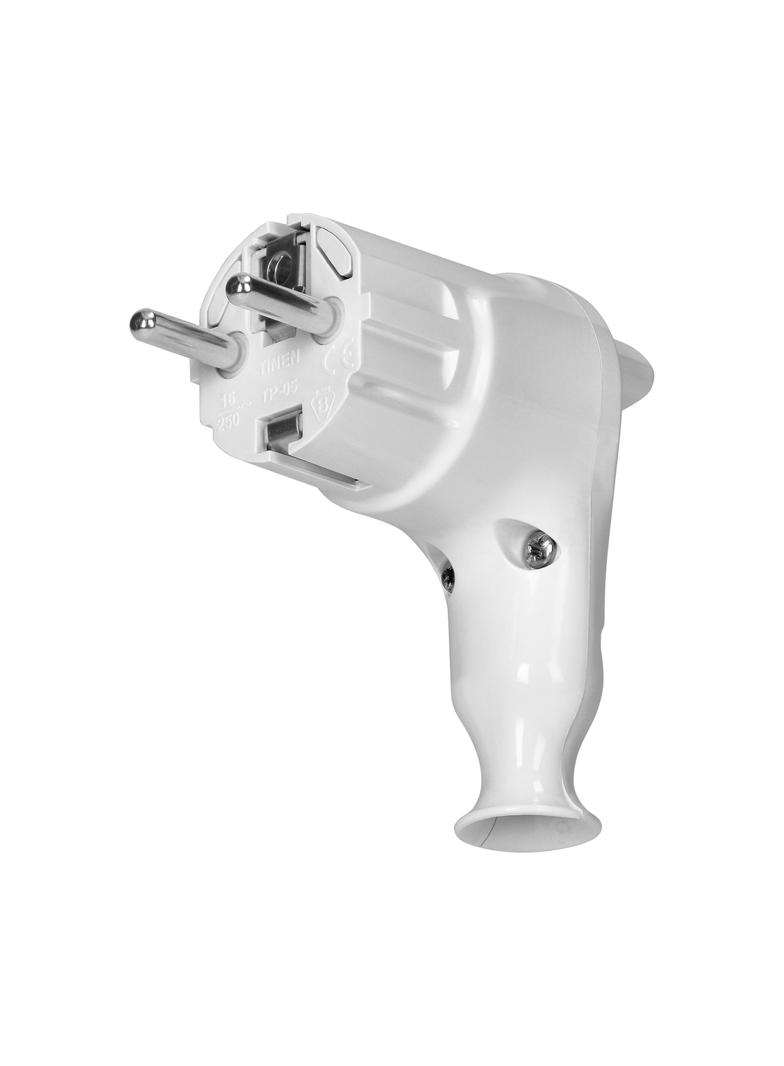 Wtyczka kątowa Uni-Schuko z wypychaczem 16A/250V, biała