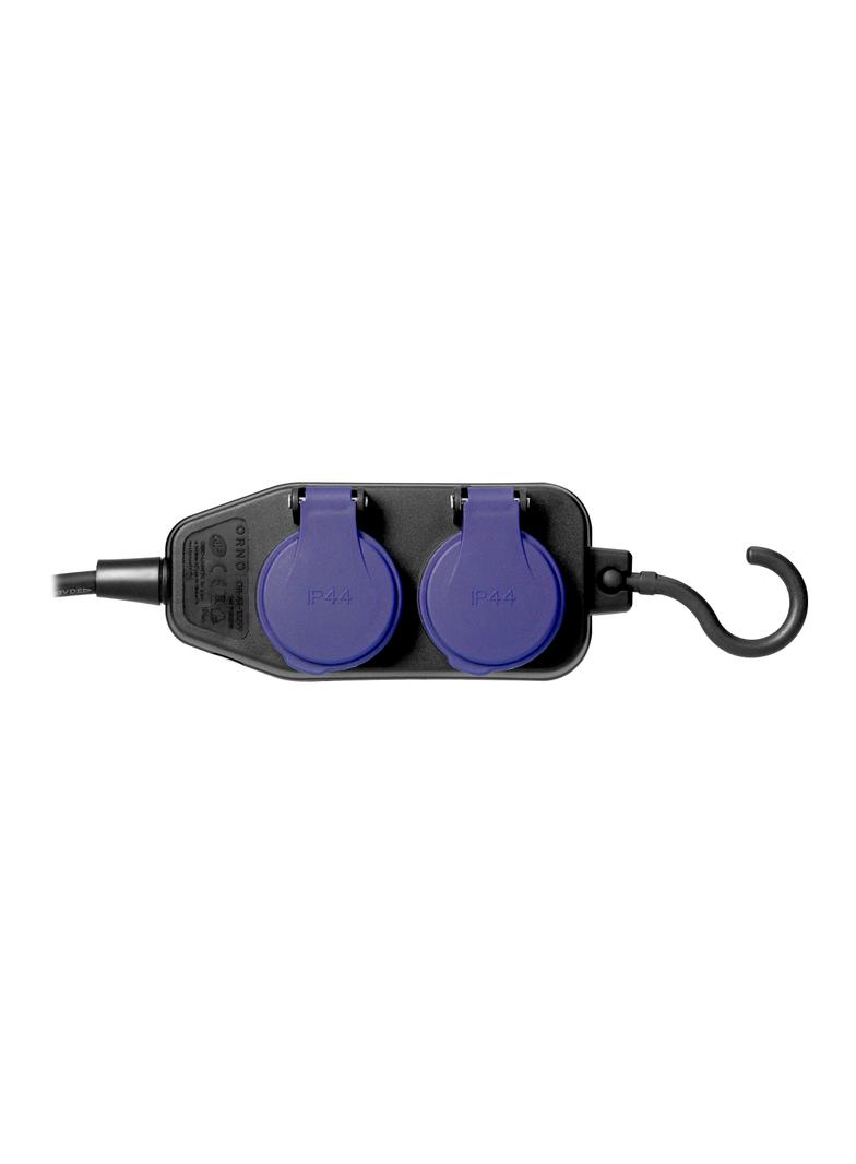 Przedłużacz warsztatowy bryzgoszczelny IP44, 4 gniazda (2+2) 2P+Z, IP44, przewód gumowy, H05RR-F 3x1