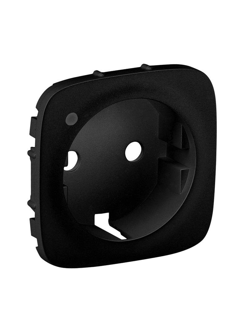 VALENA ALLURE - PLAKIETKA CZARNA GNIAZDA POJEDYNCZEGO SCHUKO 2P+Z Z PODŚWIETLENIEM LED, Legrand