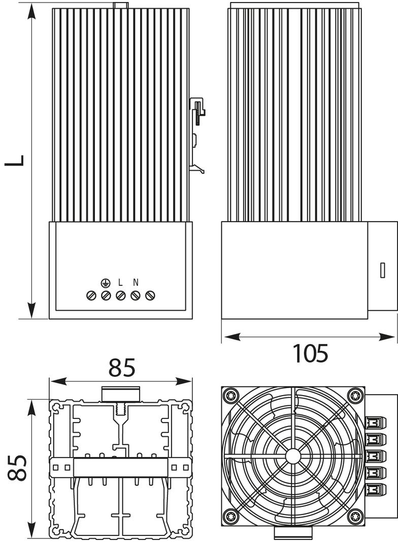 Grzałka półprzewodnikowa Z-entylatorem GRZW400 OPATÓWEK