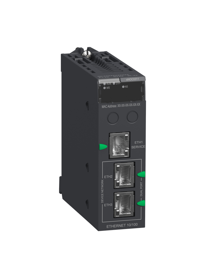 Modicon M580, moduł komunikacyjny Ethernet, 3 porty komunikacyjne FactoryCast Ethernet