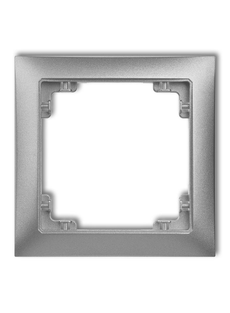 DECO Ramka uniwersalna pojedyncza z tworzywa DECO Soft srebrny metalik