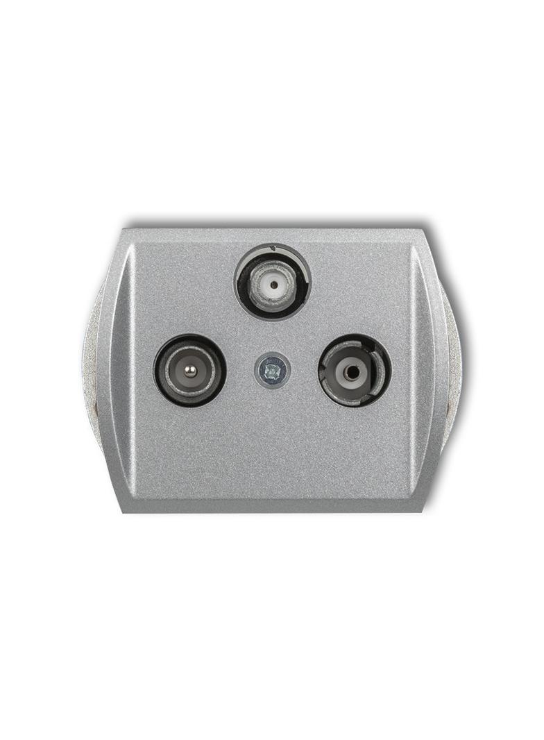 TREND Mechanizm gniazda abonenckiego RTV-SAT końcowego (2 wejścia antenowe) srebrny metalik