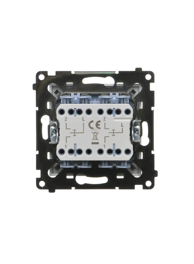 Simon 55 Przycisk roletowy zwierny podwójny trójpozycyjny 1-0-2 szybkozłączka Aluminium mat TZP2.01/143 KONTAKT