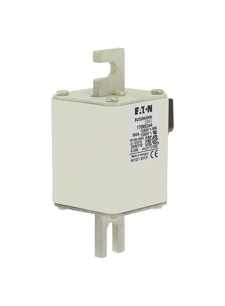 FUSE 500A 1250V 2KN/110 AR CU Wkładka szybka 500A AC 1250V rozmiar 2 61x77x138 mm aR DIN I 170M5244