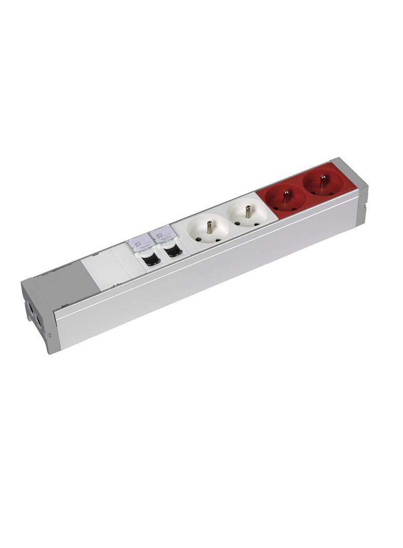 BLOK ZASILAJĄCY 2X2P+Z Z BLOKADĄ + 2X2P+Z + 2XRJ45, Legrand