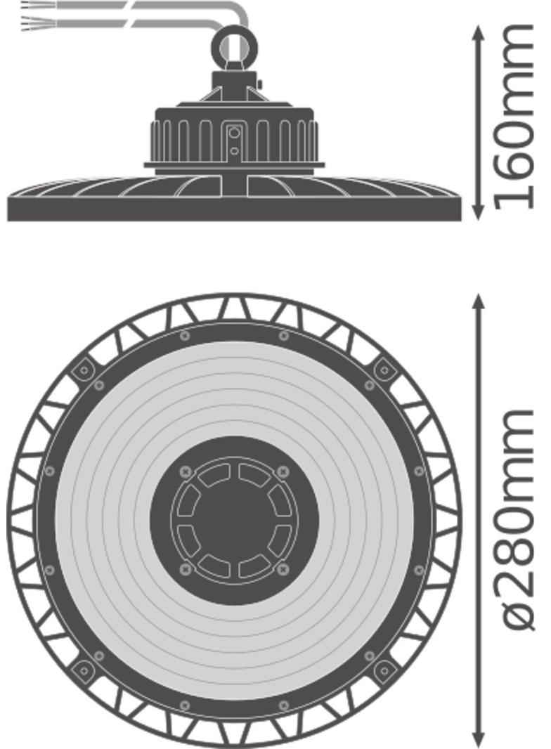Oprawa HIGH BAY DALI 93W 4000K 70DEG IP65