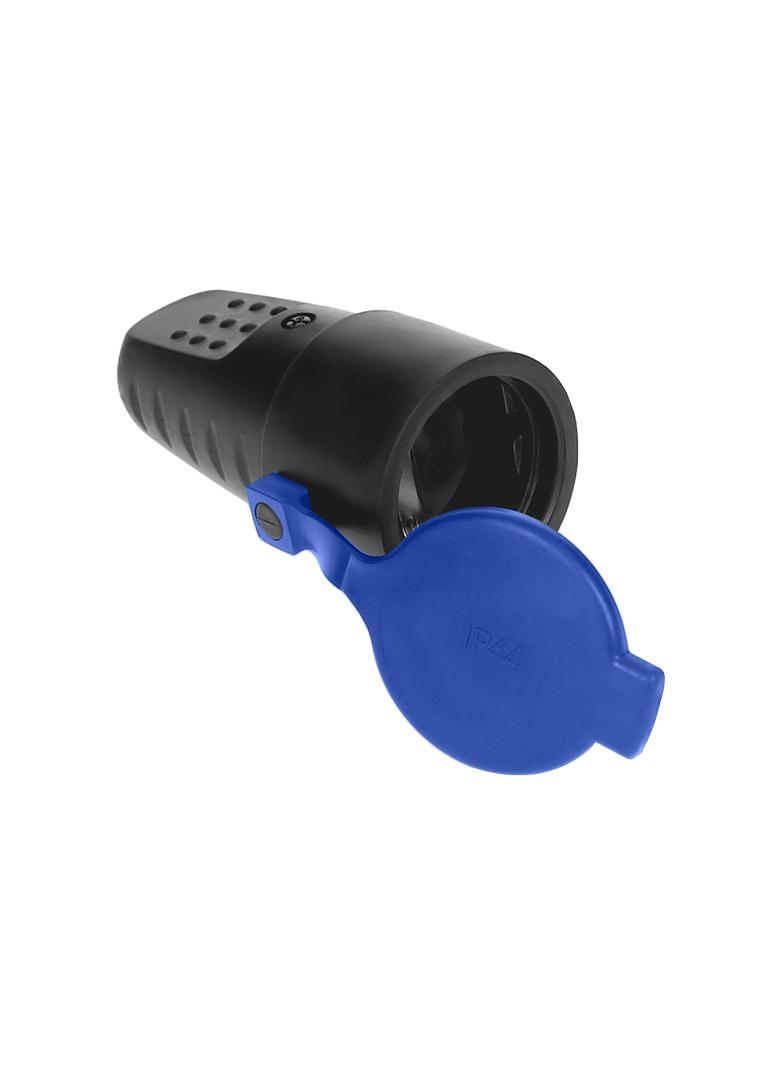 Gniazdo gumowe proste IP44 z uziemieniem, czarne, schuko OR-AE-1314(GS) ORNO