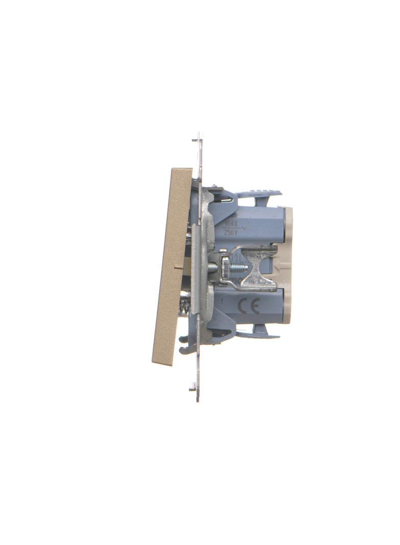 Simon 55 Przycisk zwierny /dzwonek/ z podświetleniem LED szybkozłączka Szampański mat TD1L.01/144 KONTAKT