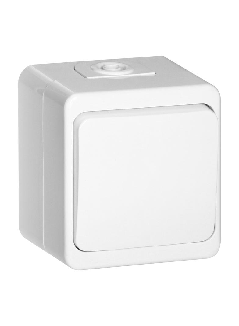 Łącznik natynkowy 10A, 250V, 1-biegunowy IP44, SMART, biały