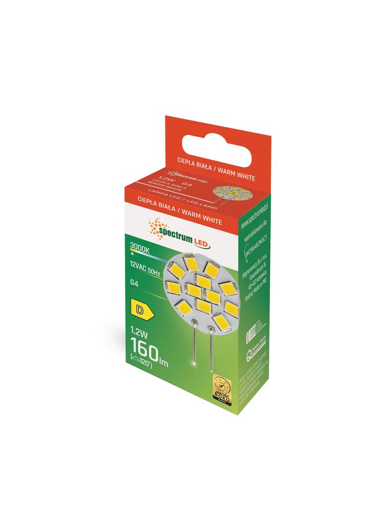 LED G4 12V 1,2W 12 LED WW 20mm SPECTRUM
