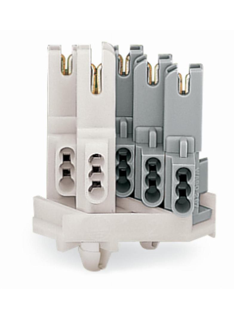 wtyk rozgałęźny 1 mm2 3-polowy biały/szary ze stopkami montażowymi