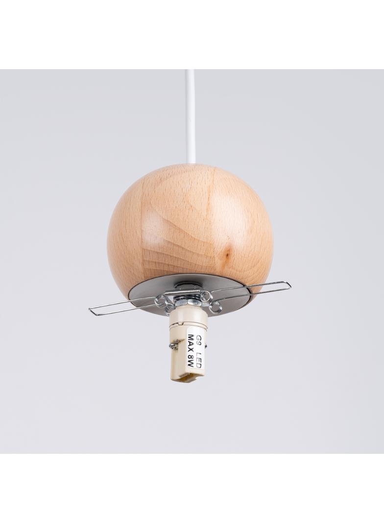 Lampa wisząca PEKKA 1 biała/naturalne drewno