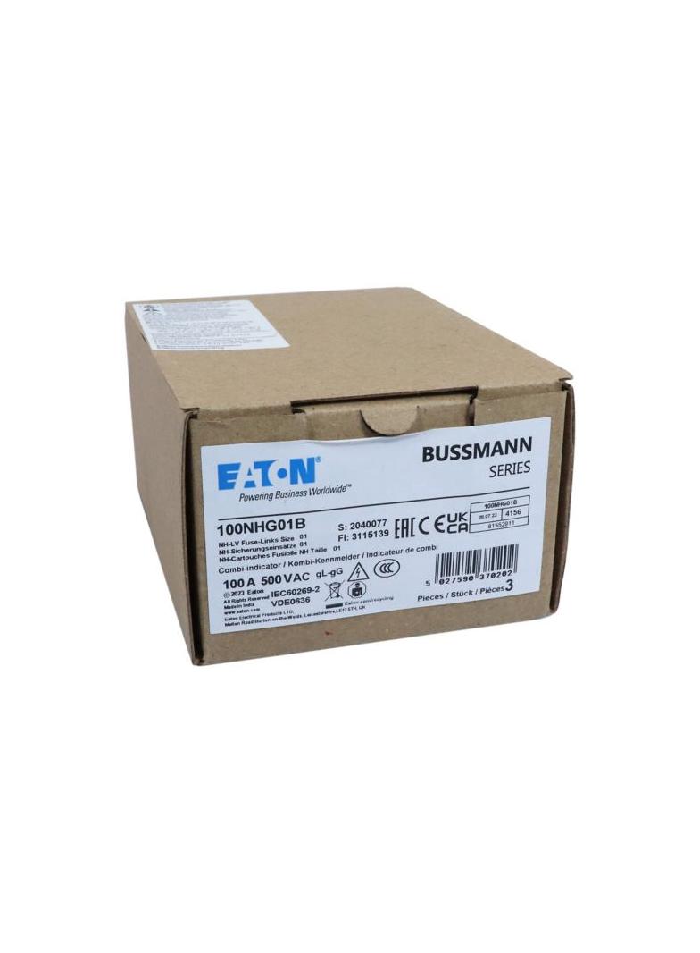 NH FUSE 100A 500V GG/GL SIZE 01 Wkładka NH01 100A 500V GL/GG podwójny wskaźnik 100NHG01B EATON
