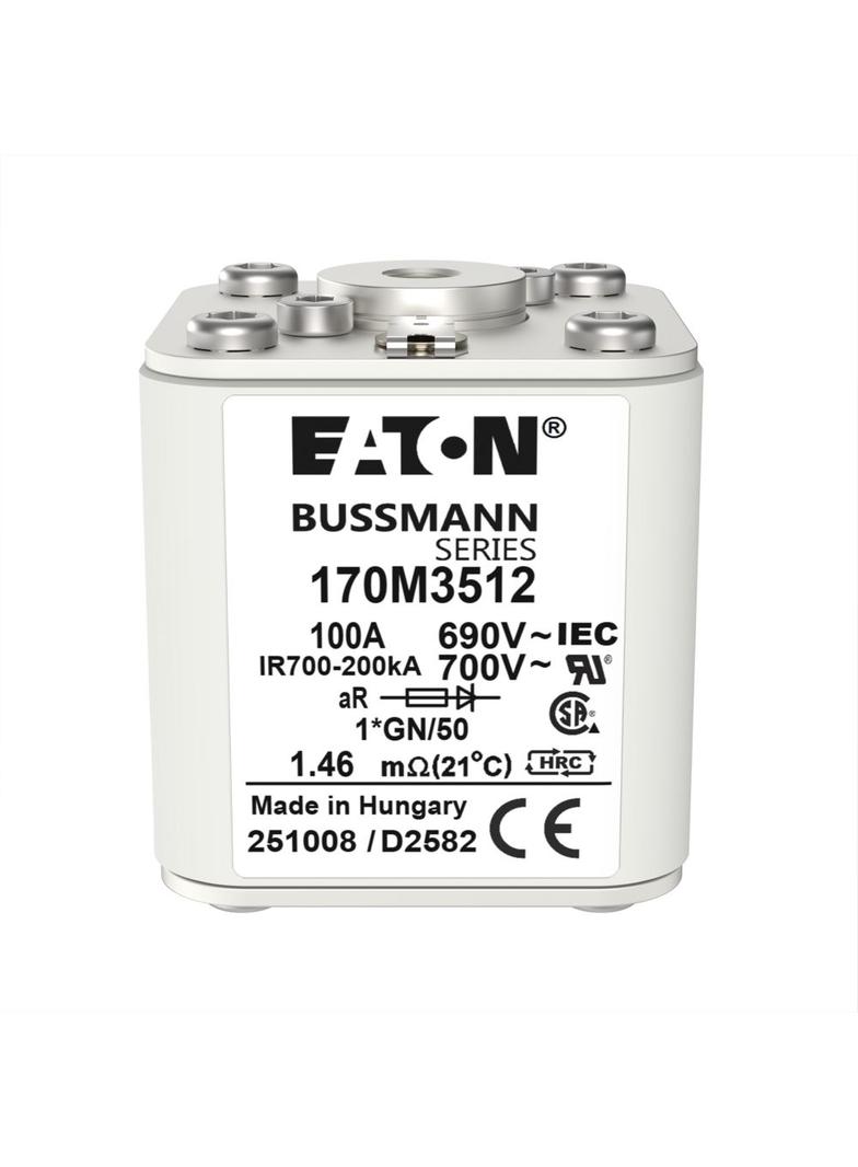 FUSE 100A 690V 1*GN/50 AR UC Wkładka szybka 100A AC 690V rozmiar 1 45x59x51 mm aR I 170M3512 EATON