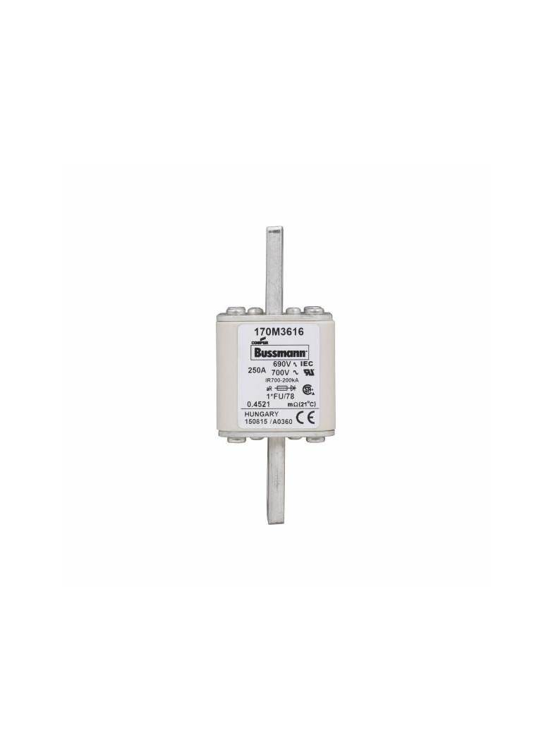 FUSE 250A 690V 1*FU/78 AR UC Wkładka szybka 250A AC 690V rozmiar 1 45x45x110 mm aR, 170M3616 EATON