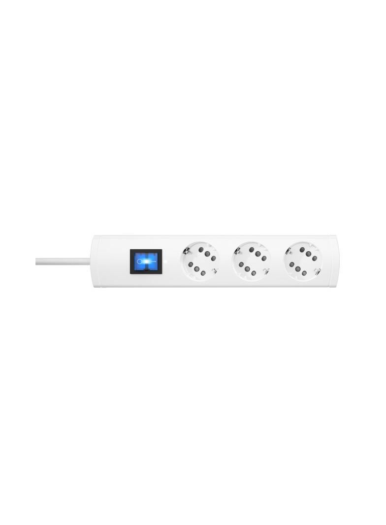 Listwa zasilająca DUOVERSAL plus 3=6, z wyłącznikiem, biały, 1,4 m H05VV-F 3G 1,5 mm2