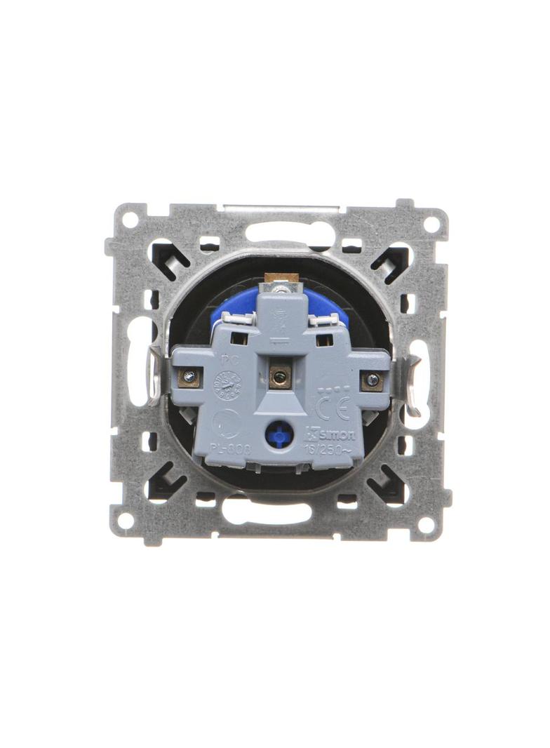 Simon 54 Gniazdo DATA z kluczem uprawniającym 16A z. śrub. czarny