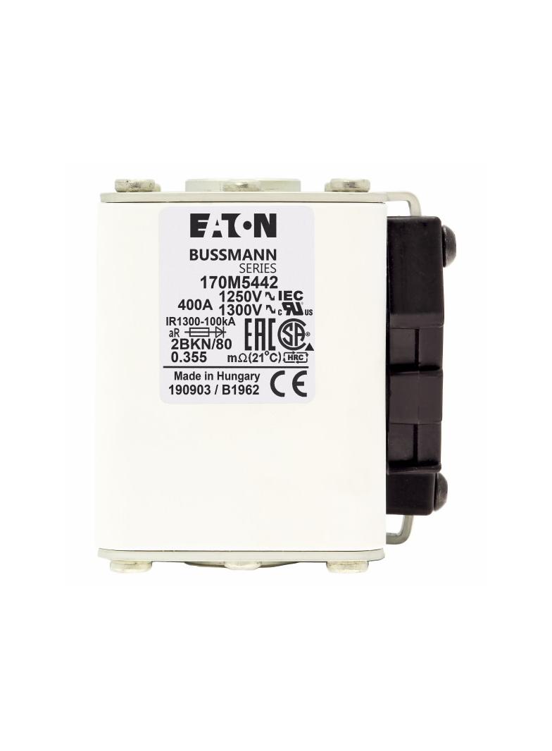 FUSE 400A 1250V 2BKN/80 AR CU Wkładka szybka 400A AC 1250V rozmiar 2 61x77x81 mm aR IEC UL 170M5442