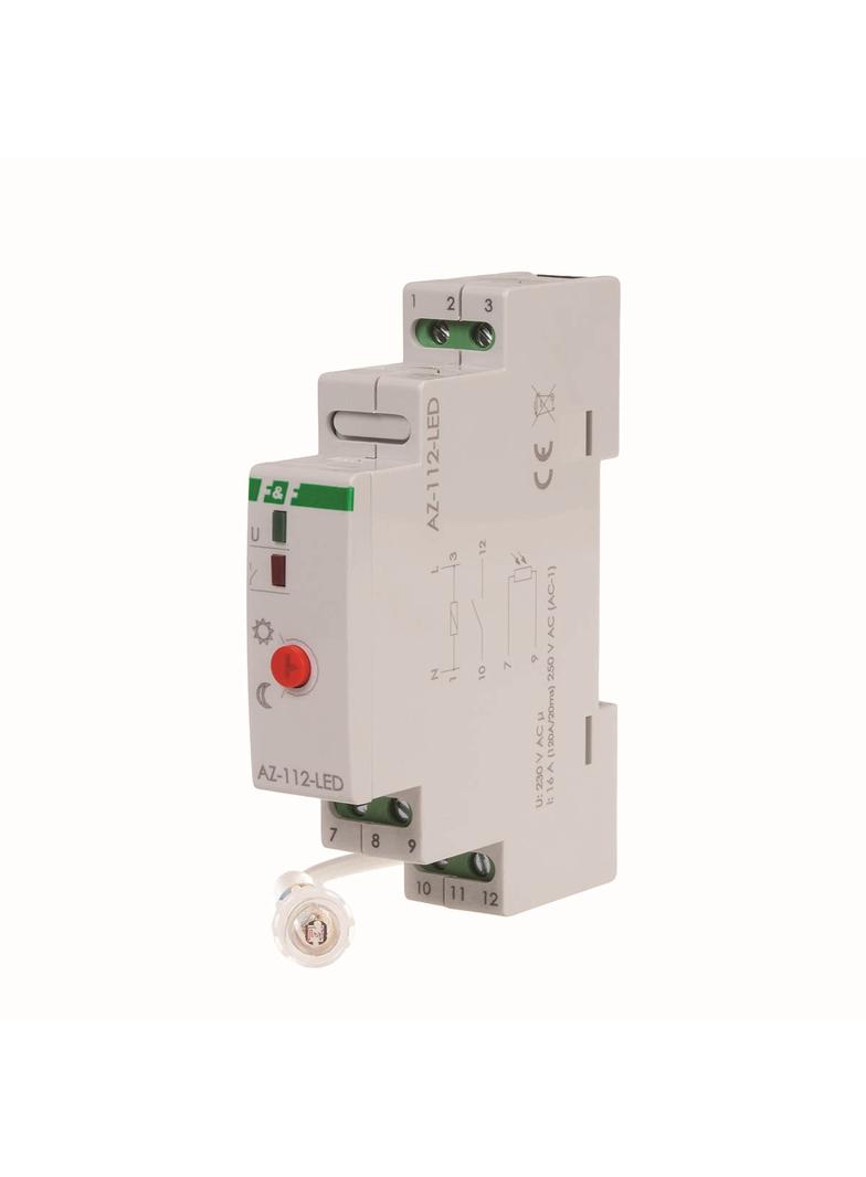 Automat zmierzchowy AZ-112-LED z zewnętrzną sondą, przekaźnik InRush16 A (160 A/20 ms)
