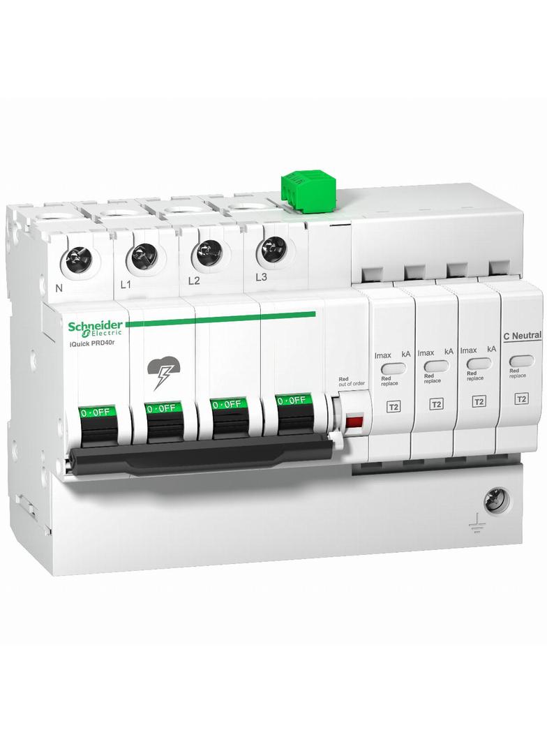 Ogranicznik przepięć Acti9 iQuickPRD8r-T23-3N 3P+N T2+T3 (C+D) 8 kA ze stykiem A9L16300 SCHNEIDER