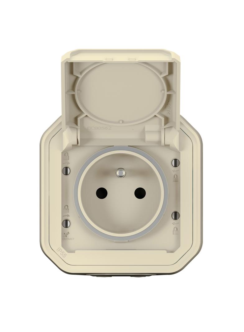NOWE PLEXO - GNIAZDO 2P+Z ZACISKI AUTO KOMPLET NATYNKOWY 16 A - 250 V PIASKOWE 069776L LEGRAND