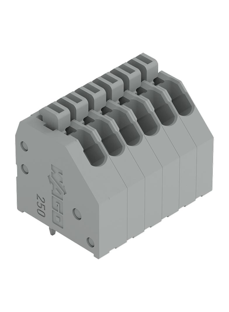 Listwa zaciskowa do płytek drukowanych 6-biegunowa szara raster 2,5mm /70szt./ 250-406 WAGO
