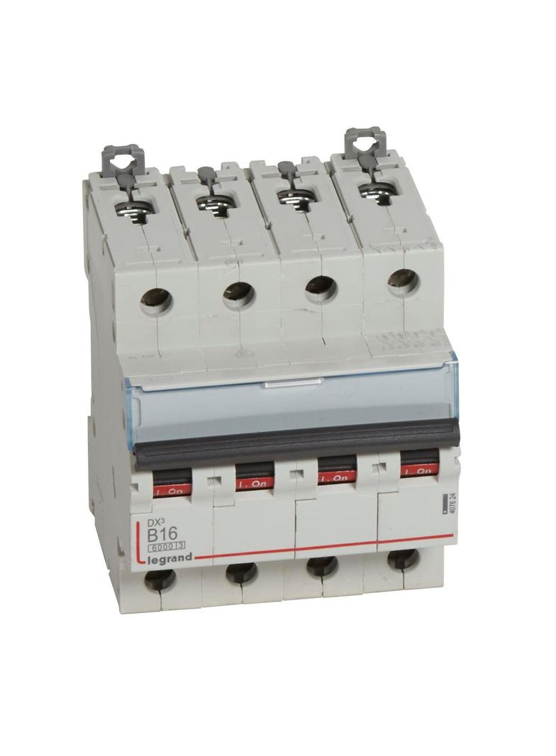 WYŁĄCZNIK NADPRĄDOWY S 304 4P B 16A 6000A SERII DX3, Legrand