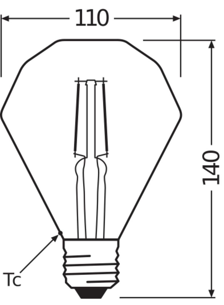 Lampa LED Vintage 1906 CL DIAMOND Filament szkło przezroczyste GOLD 40 non-dim 4,5W 825 E27