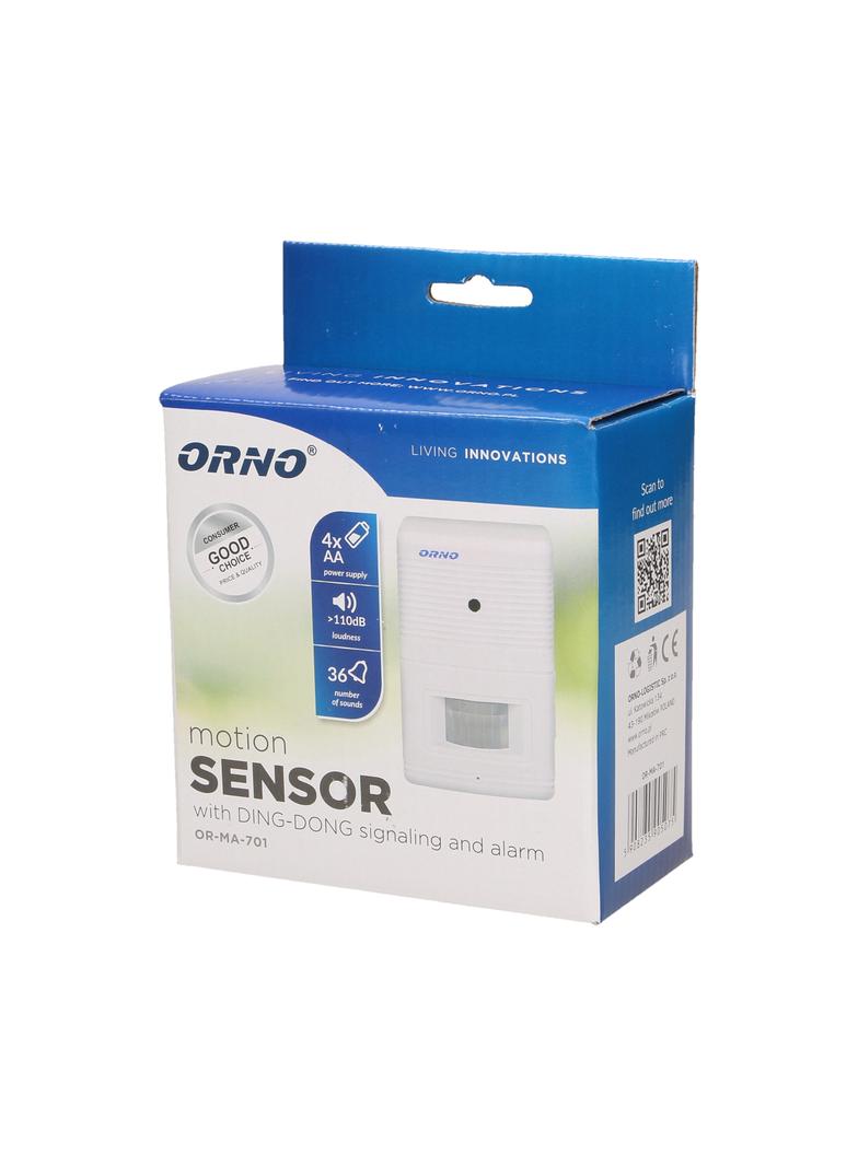 Czujnik ruchu z sygnalizacją i z alarmem DING-DONG 4-5m bateryjny OR-MA-701 ORNO