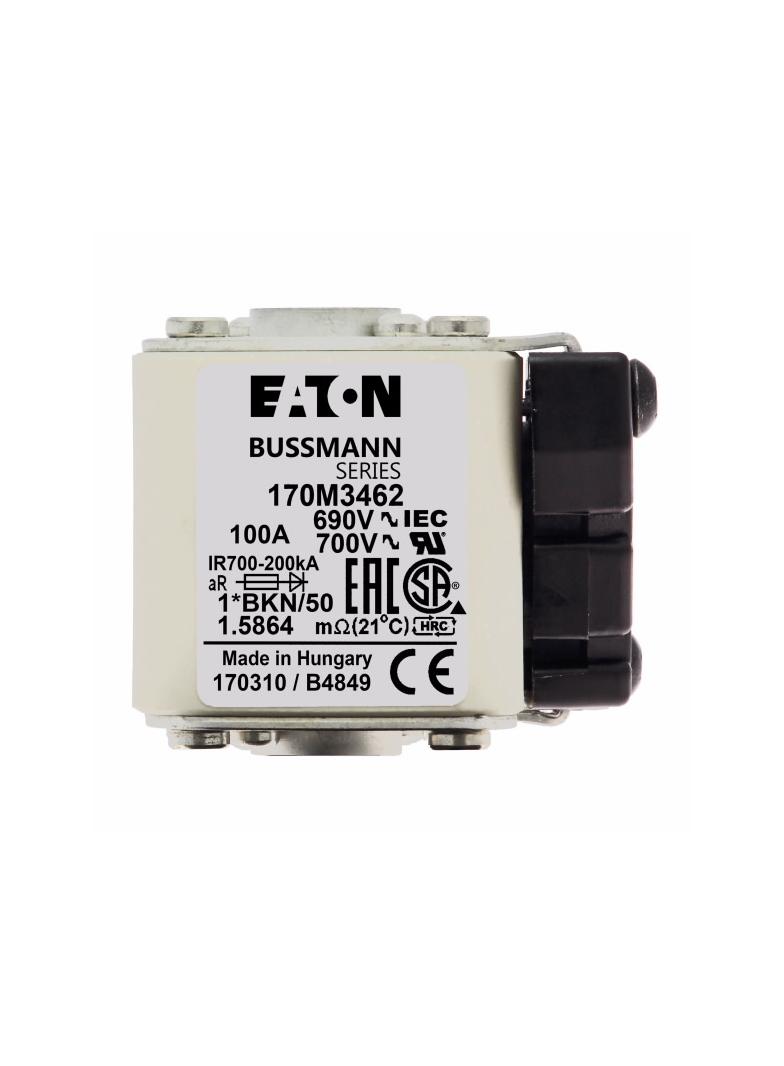 FUSE 100A 690V 1*BKN/50 AR UC Wkładka szybka 100A AC 690V rozmiar 1 45x59x51 mm aR, 170M3462 EATON