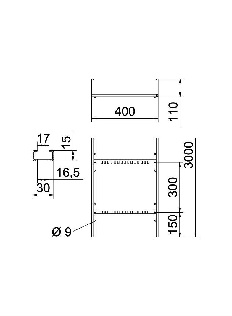 DRABINKA LG 110X400 FT 3M