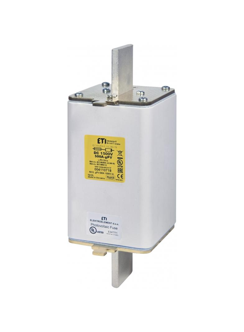 Wkładka topikowa NH3L DC 1500V NH3L gPV 450A 1500V UL 004110633 ETI