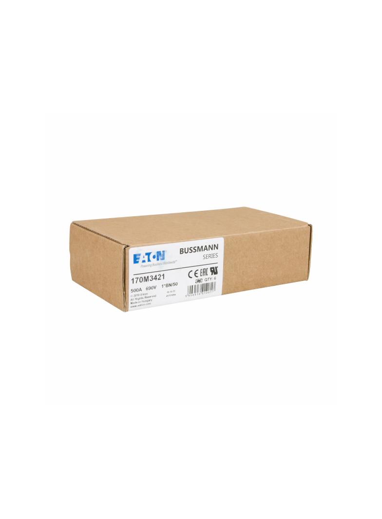 FUSE 500A 690V 1*BN/50 AR UC Wkładka szybka 500A AC 690V rozmiar 1 45x59x51 mm aR I 170M3421 EATON
