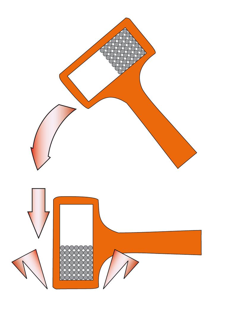 Młotek bezodrzutowy 1360 g, monolityczna konstrukcja