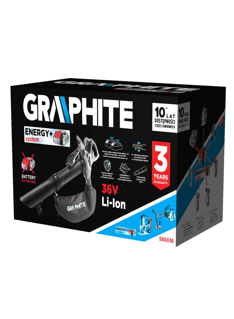 Odkurzacz ogrodowy akumulatorowy Energy+ 36V Li-lon, 2w1, pojemność worka 35L, bez akumulatora