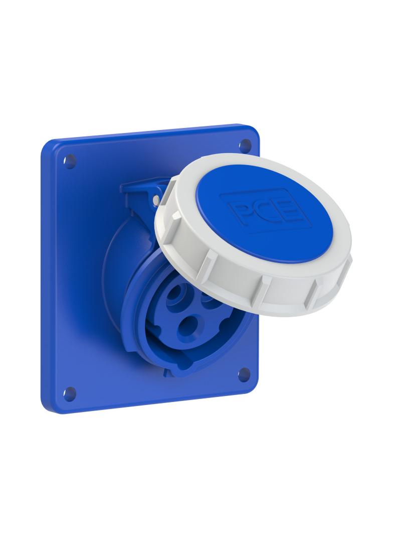 GNIAZDO TABLICOWE SKOŚNE POWER TWIST  16A 230V 2P+Z  70x85mm  IP67