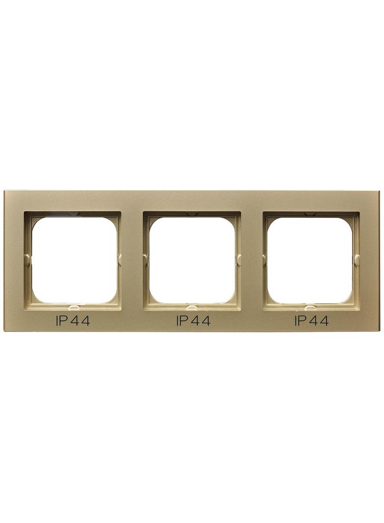 SONATA Ramka potrójna do łączników IP-44 - kolor szampański złoty