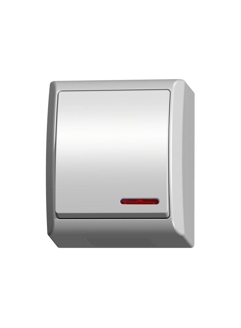 FALA Łącznik jednobiegunowy z podświetleniem pomarańczowym - kolor biały