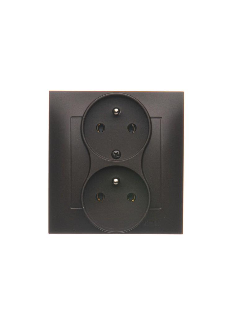 Simon 54 Gniazdo z/u podwójne z funkcją niezm. faz16A z. śrub. monoblok brąz mat