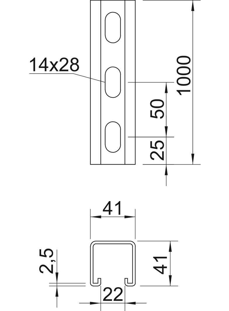 MS 41 LS 1M 2 FT, Szyna profilowa