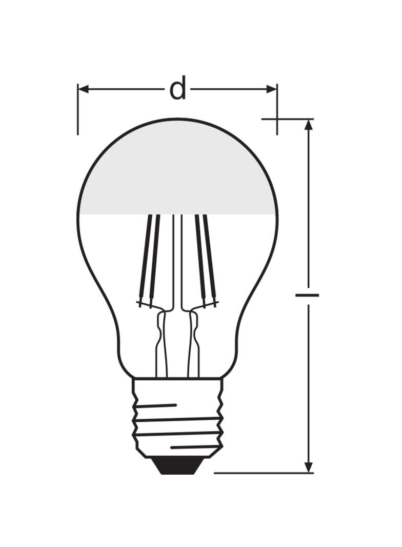 LED STAR CL A FIL Mirror Silver 34 non-dim 4W 827 E27 LAMPA LED LEDVANCE
