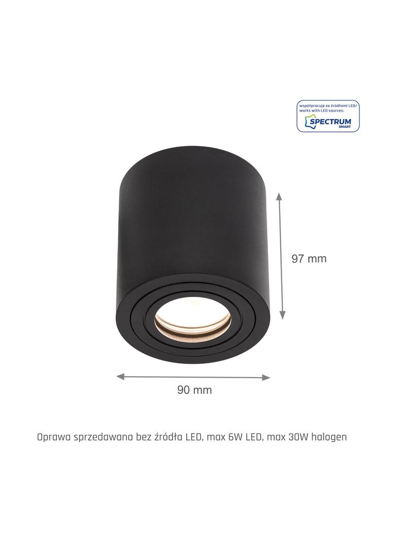 Oprawa punktowa hermetyczna CHLOE GU10 IP65 na zewnątrz okrągła czarna nieruchoma Spectrum LED