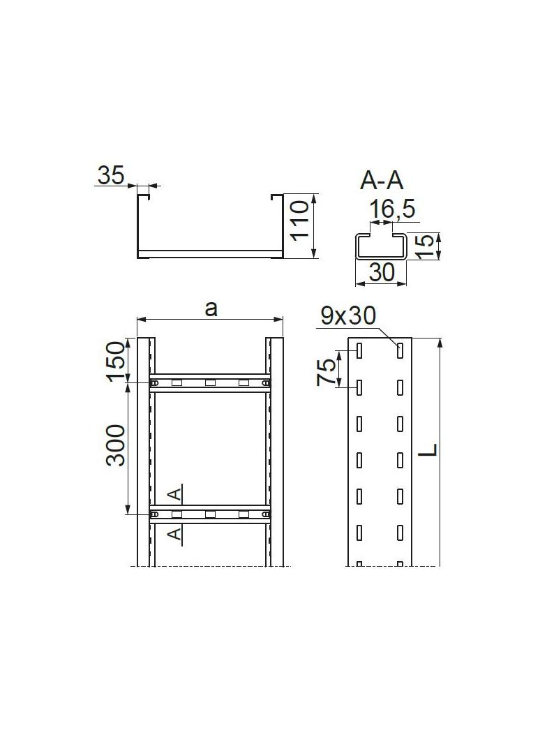 DSP600H110/3 Drabinka 1,5 mm