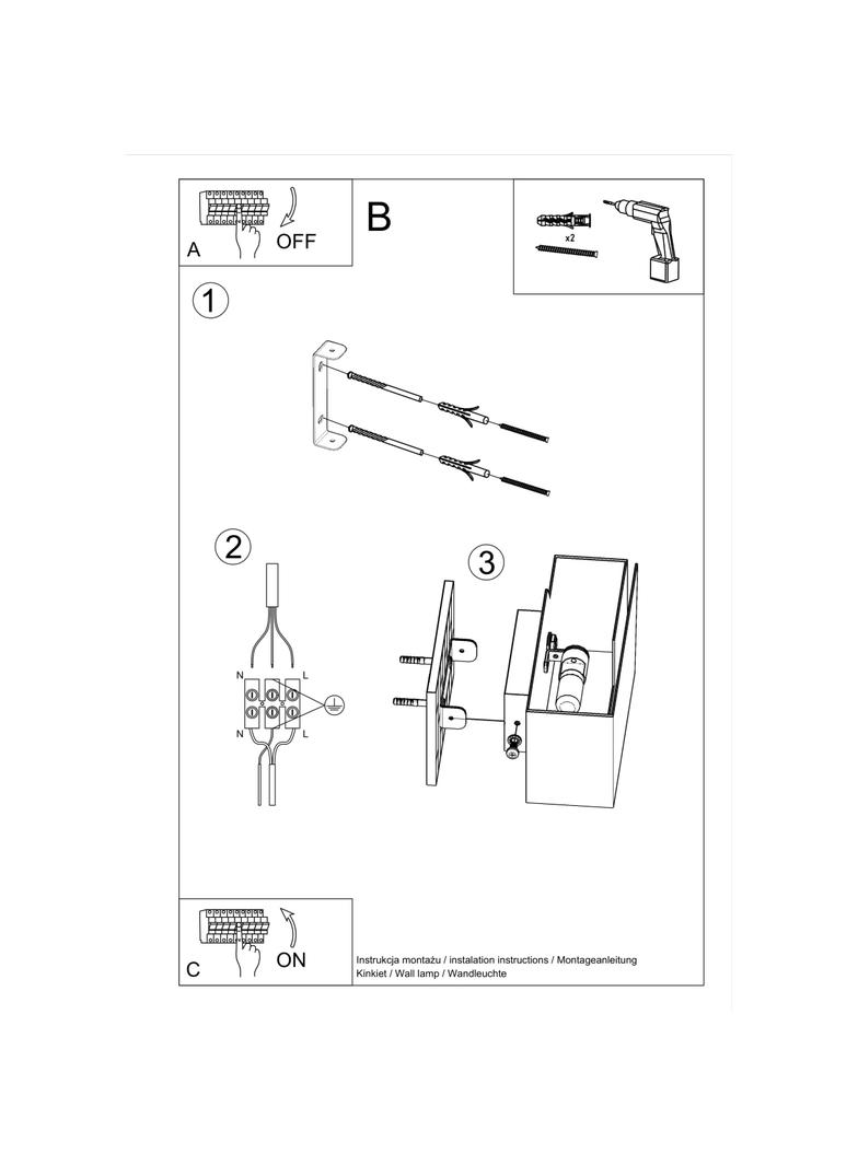 Sollux Kinkiet PIEGARE biały SL.0394