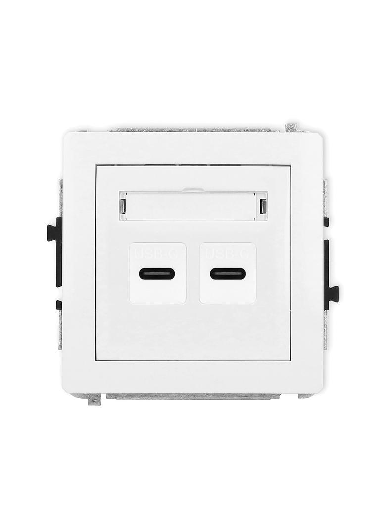 DECO Mechanizm gniazda podwójnego 2xUSB C-C biały
