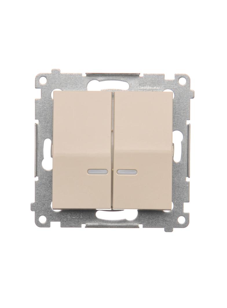 Simon 54 Łącznik świecznikowy z podświetleniem LED i do wersji IP44 16A 250V zaciski śrubowe kremowy *Posiada wkładkę DU1W DW5ABL.01/41 KONTAKT