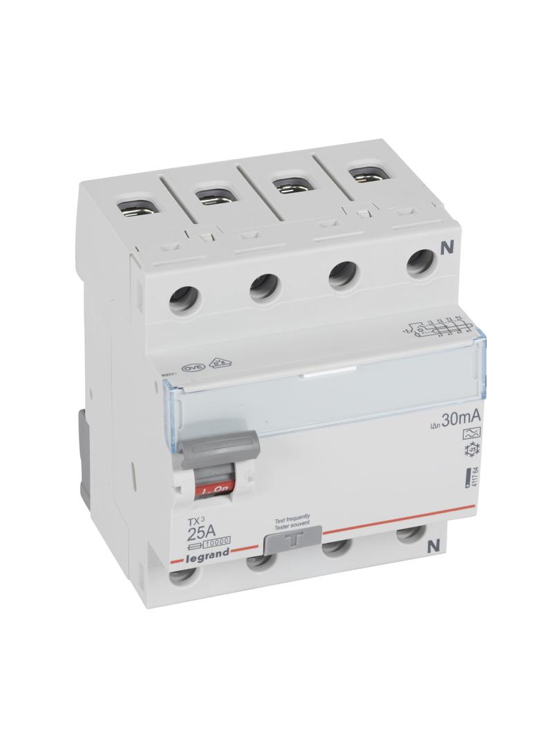 WYŁĄCZNIK RÓŻNICOWOPRĄDOWY P 304 4P 25A 30MA TYP A SERII TX3, Legrand