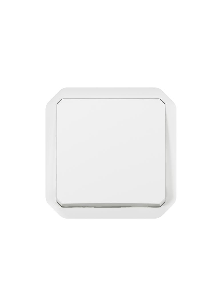 NOWE PLEXO - PRZYCISK PRZEŁĄCZNY NO/NC MECHANIZM 10 A - 250 V~ BIAŁY