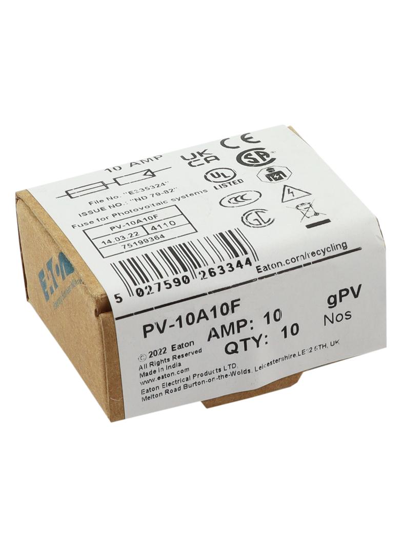 10AMP 1000VDC SOLAR FERRULE 10 X 38MM 10A 1000Vdc wkładka cylindryczna 10x38 do PV PV-10A10F EATON